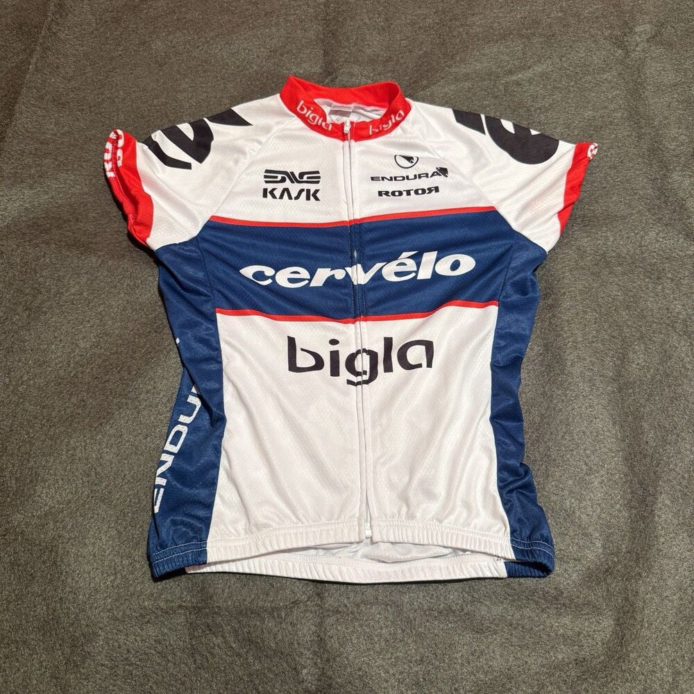 Cervelo Bigla Womens Cycling Jersey small high neck S Full Zip Racing white